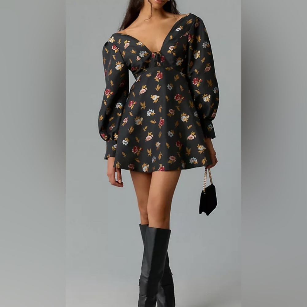 NWT Anthropologie Maeve Sculpted V-Neck A-Line Mini Dress Size 6
